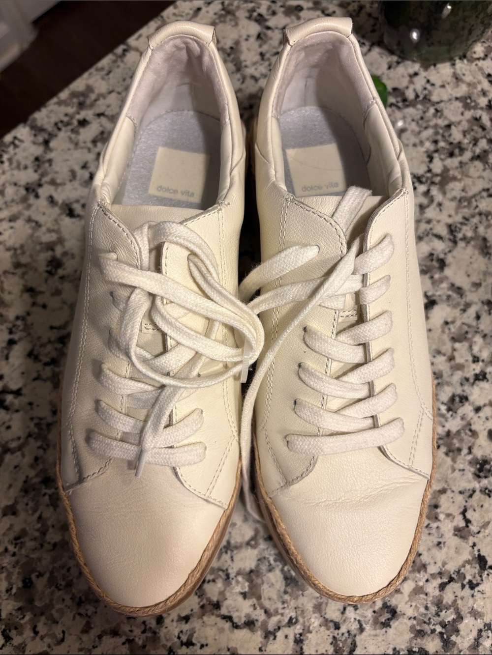 Women's Cream Platform Lace-Up Sneakers - Picture 5 of 7